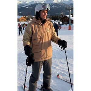 Tatras No Sesso Mens L Beige Jacket Reverse Zip Toggle Blouson Hoodie EUC